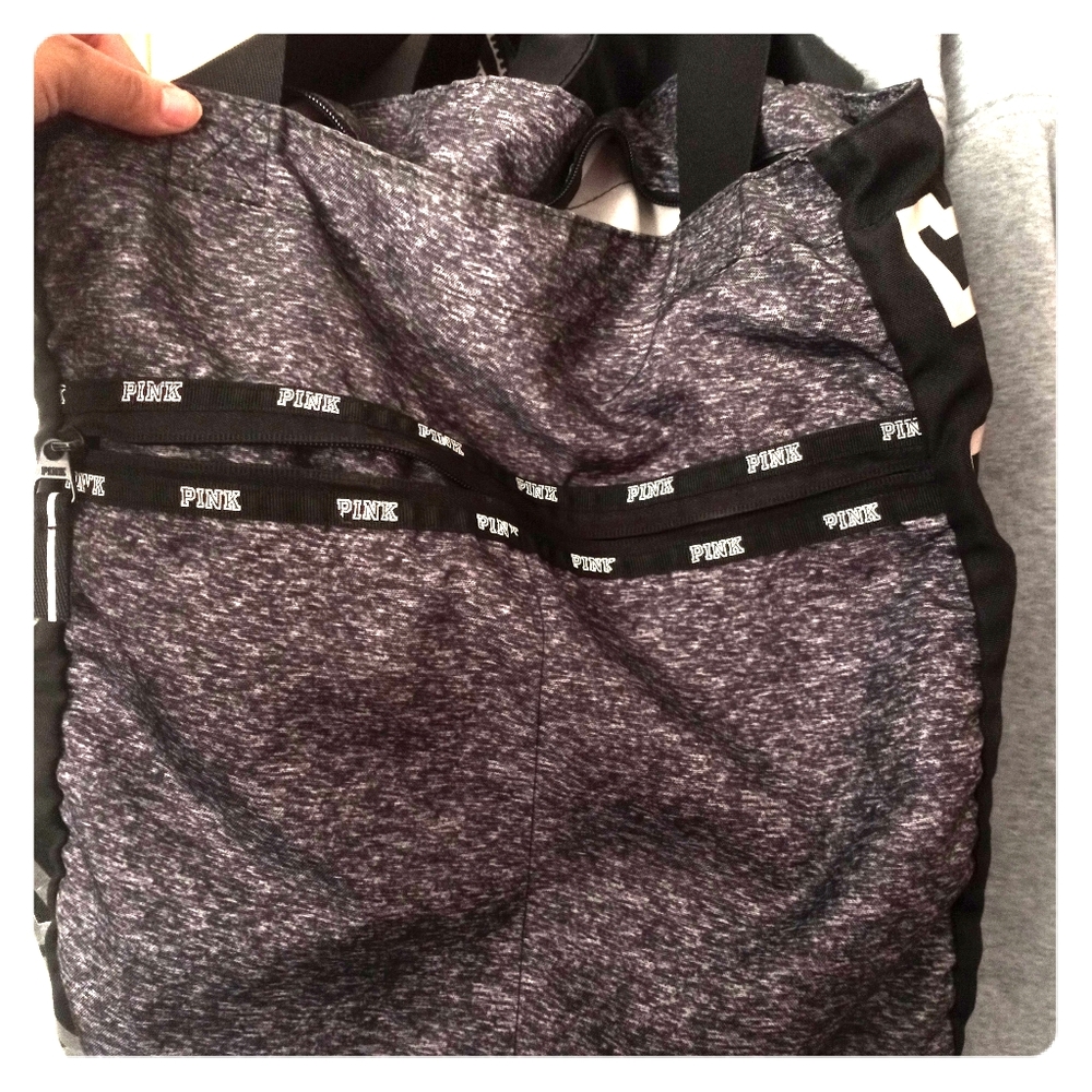 Pink overnight bag blk/grey